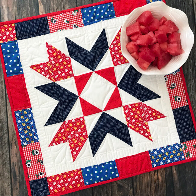 Sunnyside Star Table Topper Quilt Pattern