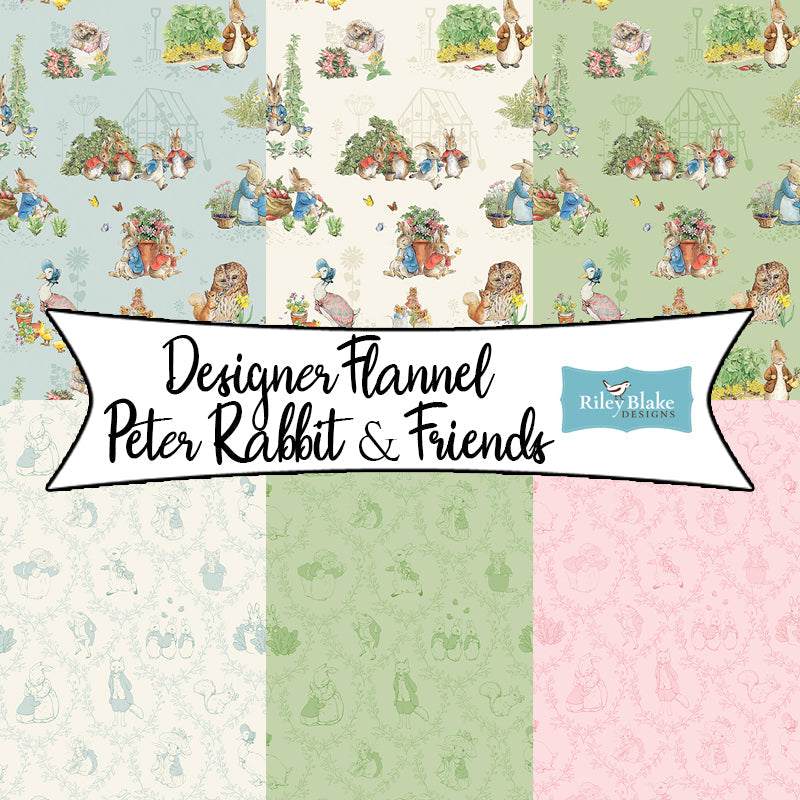 Designer Flannel Peter Rabbit & Friends from Riley Blake Designs