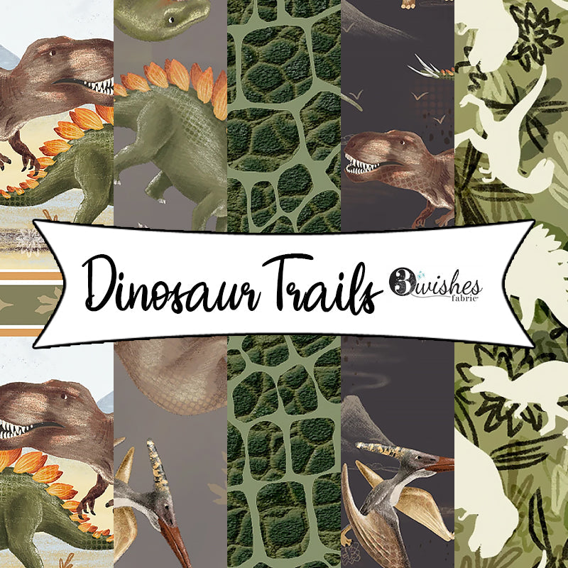Dinosaur Trails by Raquel Maciel for 3 Wishes Fabrics