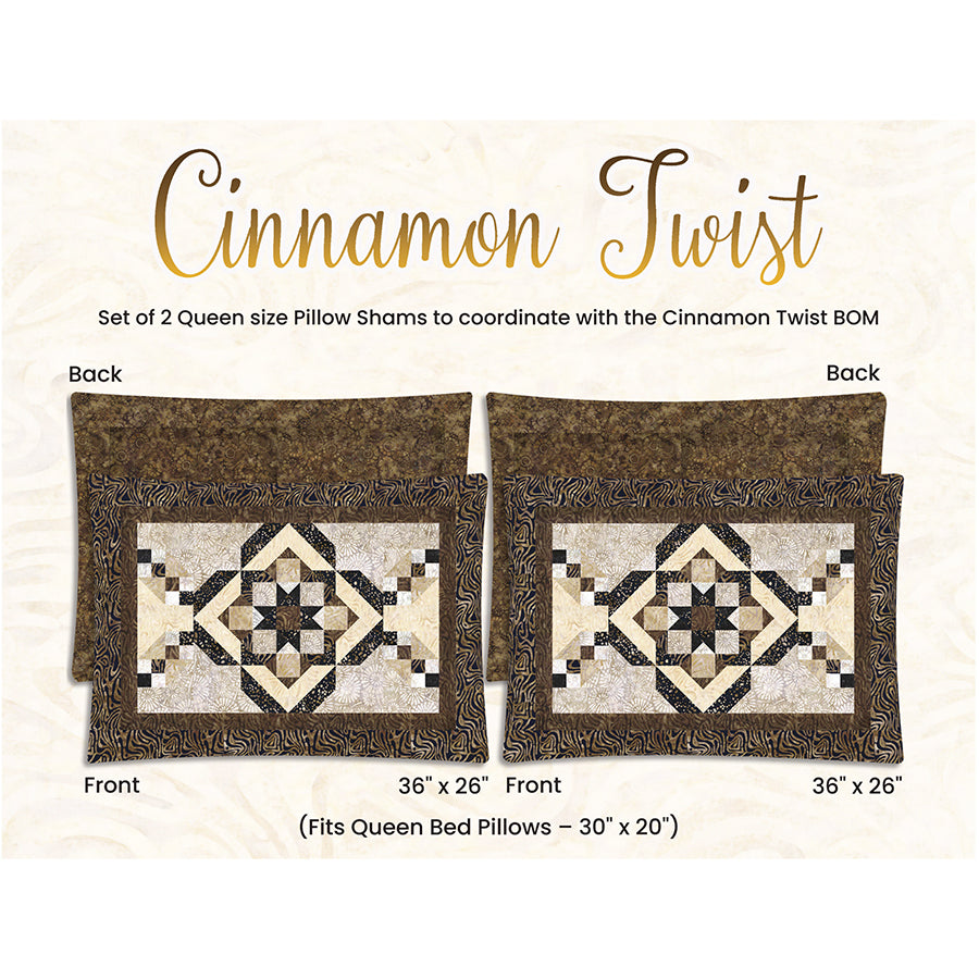 Cinnamon Twist Queen Pillow Shams Pattern from Wilmington PDF Download
