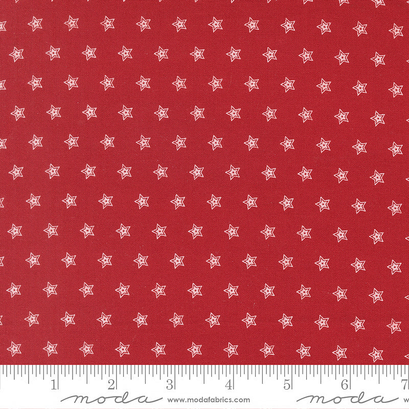 108" Wide Quilt Backing American Gathering III Stars Crimson