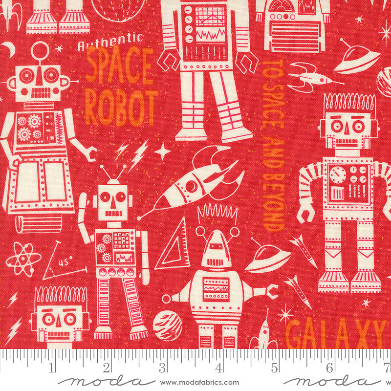 Moda 321 Blast Off Space Robots Mars 1 Yard Cut