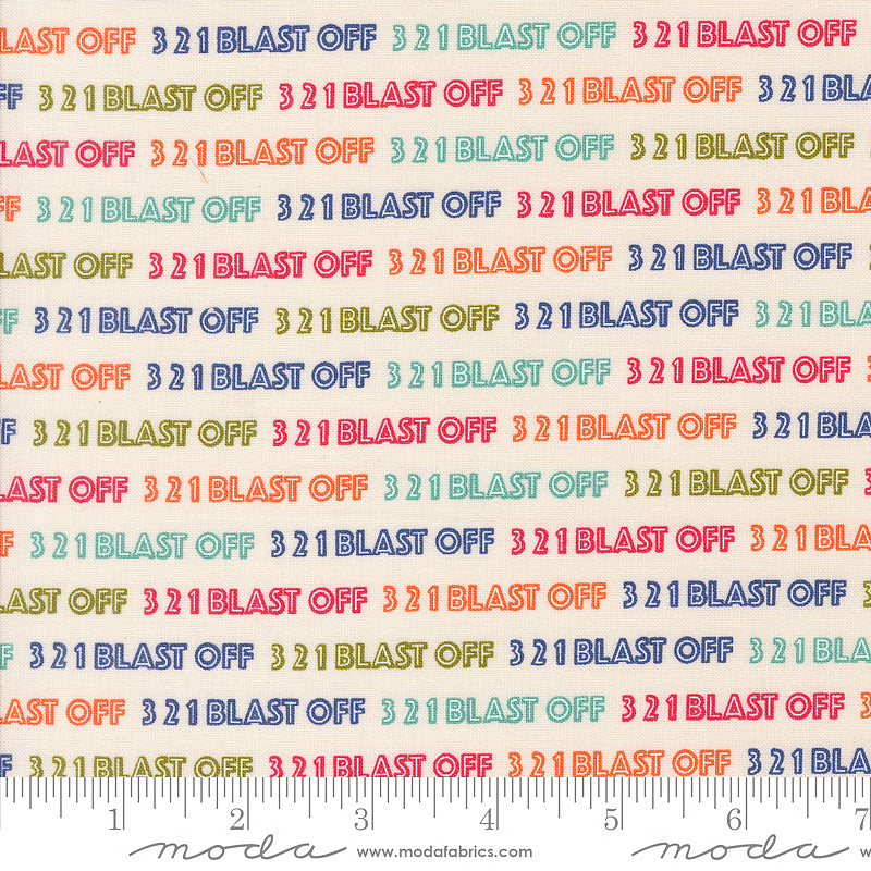 321 Blast Off Text & Words Spacesuit