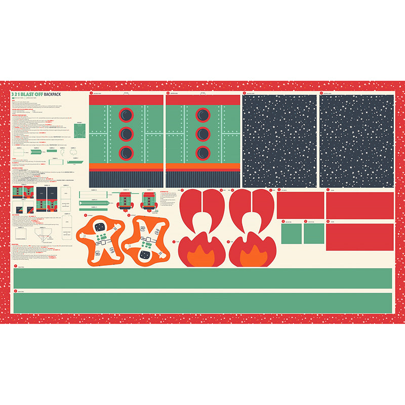 321 Blast Off 36" X 60" Backpack Panel Multi