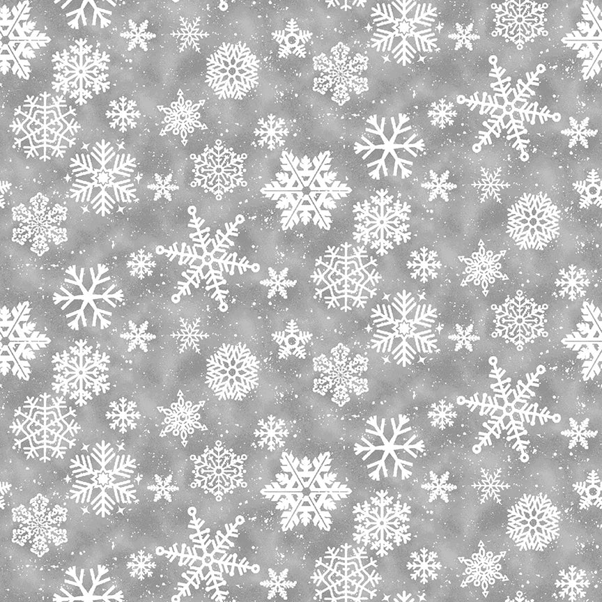 Snow Crew Minky Snowflake Gray