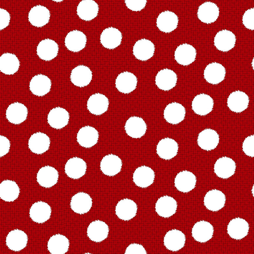 Snow Crew Minky Dots on Texture Red