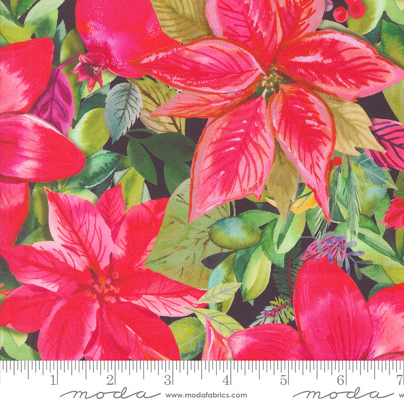 Love & Cheer Poinsettia Florals Coal