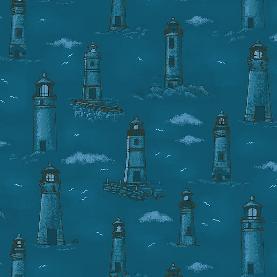 Coastal Guardians Lighthouses Blue
