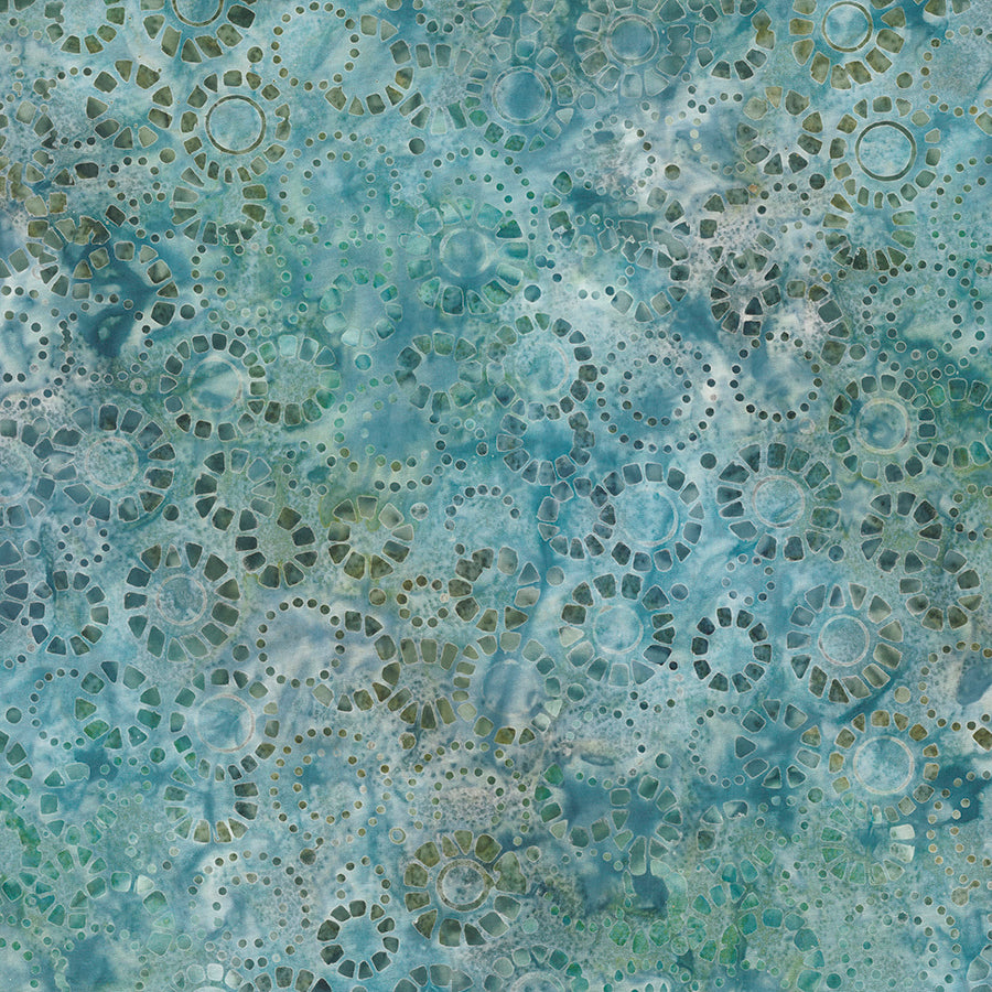 Shoreline Batiks Mosaic Circles Blue/Green