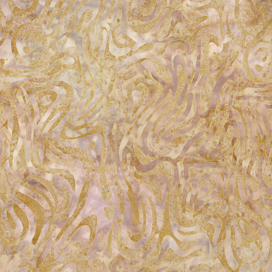 Cinnamon Twist Batiks Floating Lines Golden Yellow
