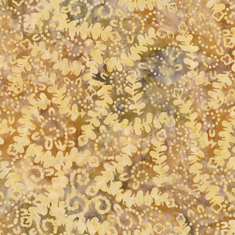 Cinnamon Twist Batiks Twirling Lines Golden Yellow