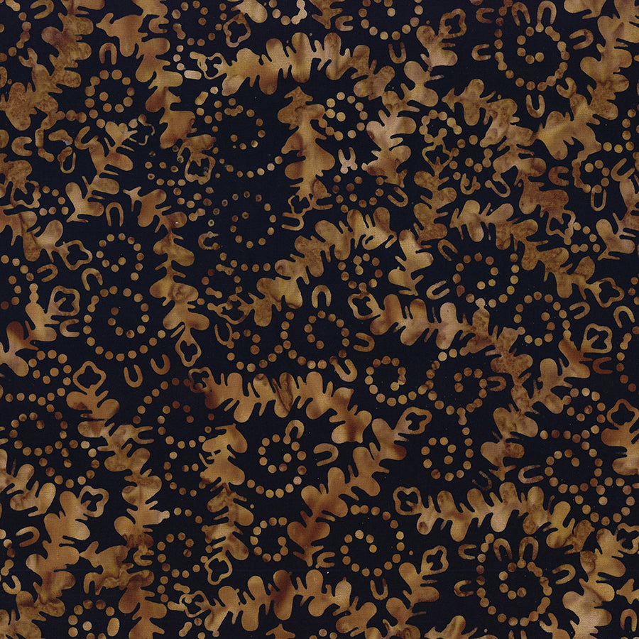 Cinnamon Twist Batiks Twirling Lines Black