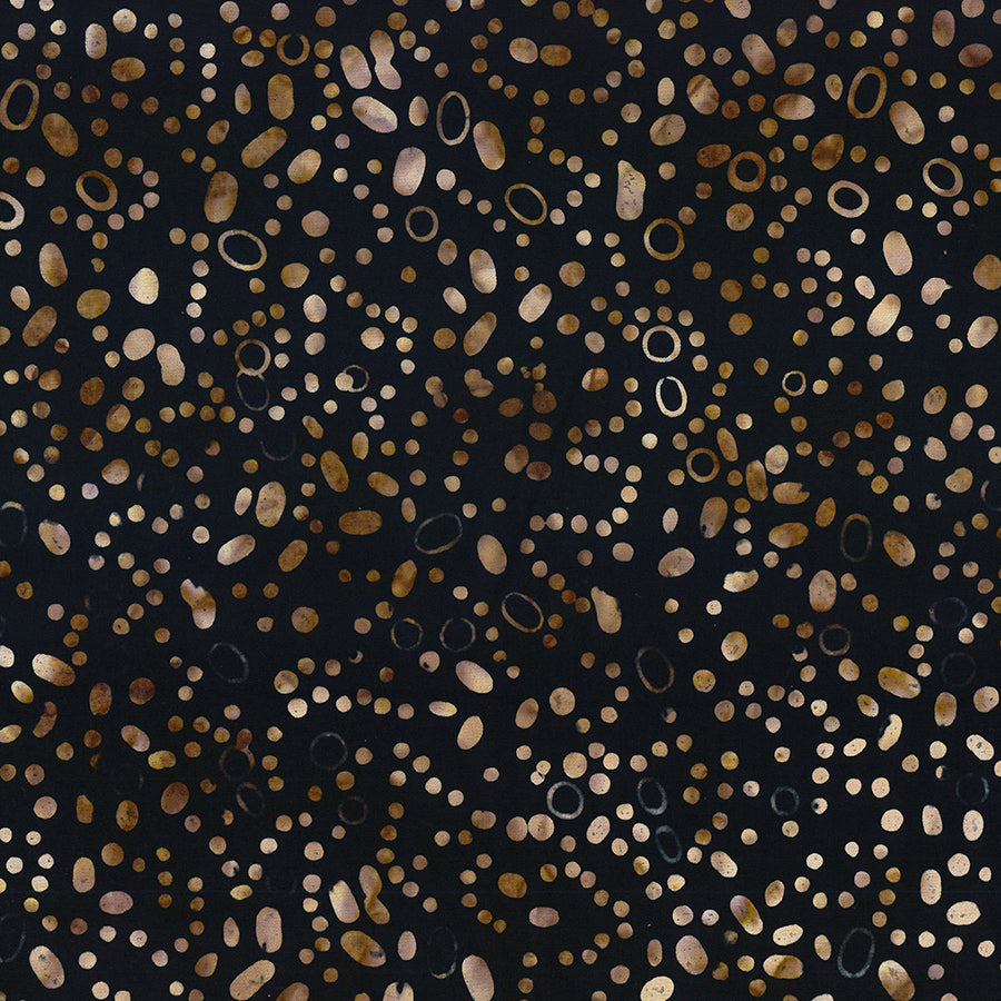Wilmington Cinnamon Twist Batiks Dotty Toss Black 1 Yard Cut