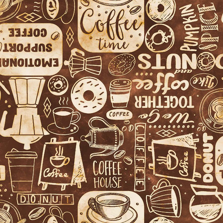 Coffee Break Chalkboard Menu Brown