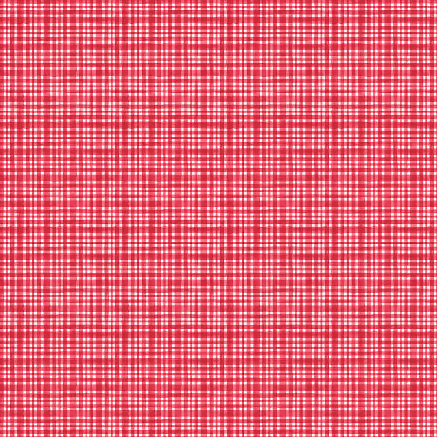 Vintage Christmas Check Red/White