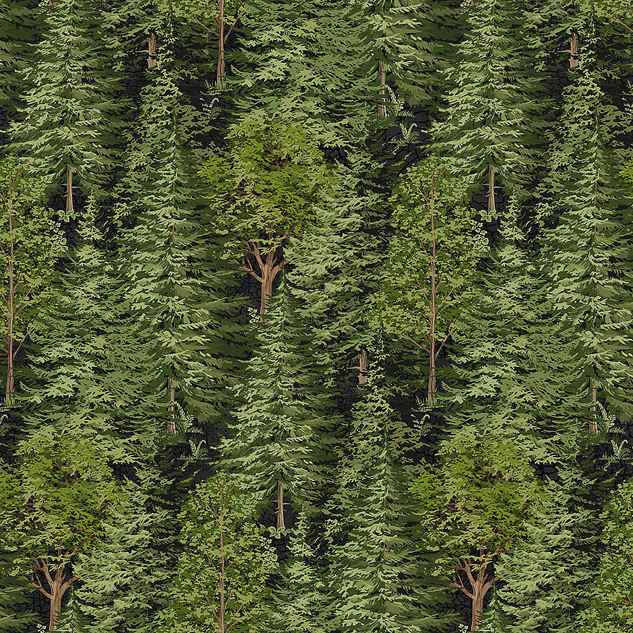 Bear Necessities Trees Black Multi