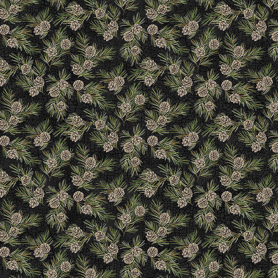 Bear Necessities Tossed Pine Cones Black Multi