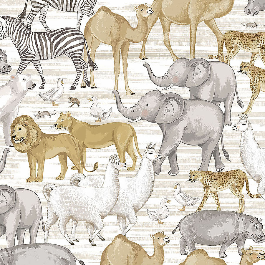 Two by Two Large Animals Cream Multi