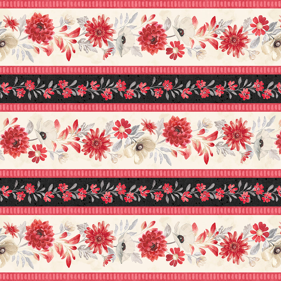 Scarlet Dreams Repeating Stripe Multi