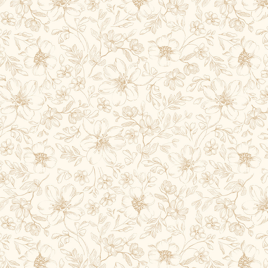 Scarlet Dreams Floral Toile Cream