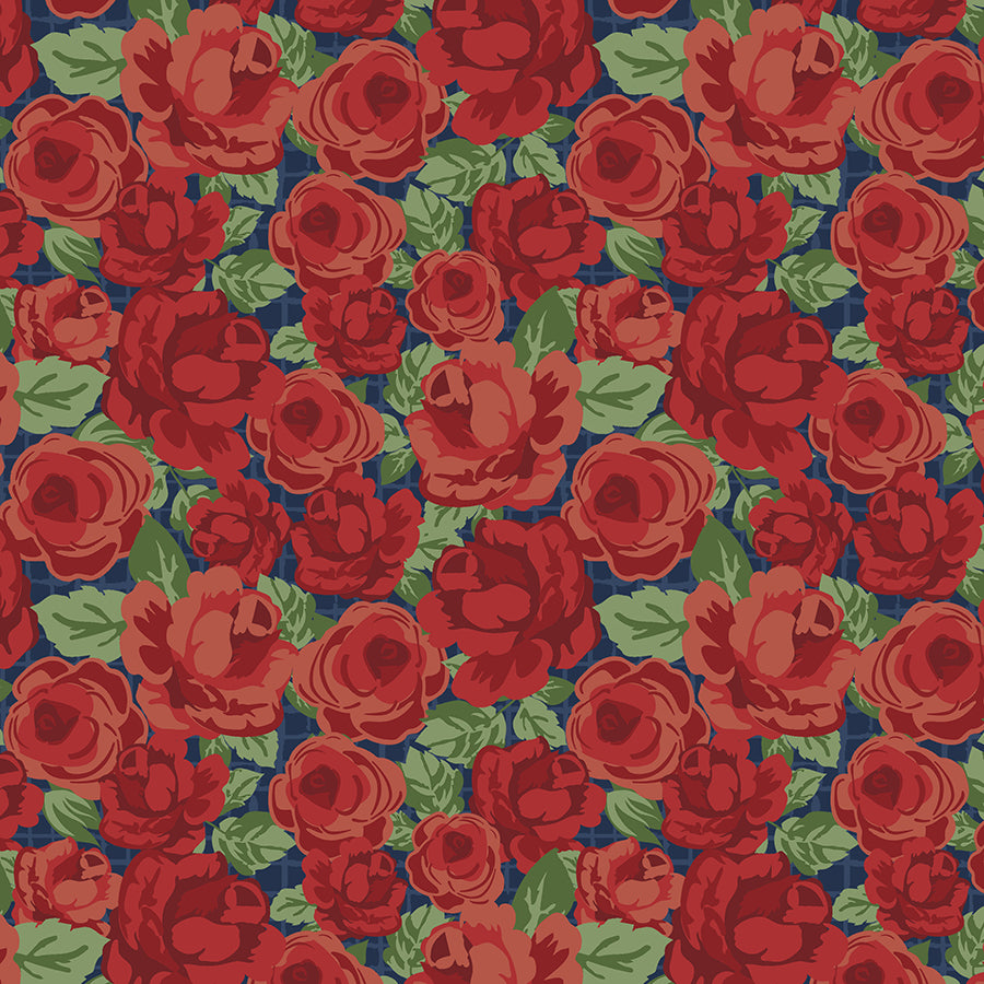 Wilmington Summertime Daydream Packed Floral Navy 1 Yard Cut
