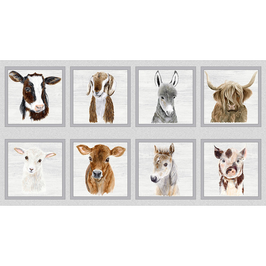 Little Seedlings Farm 24" Block Panel Light Grey