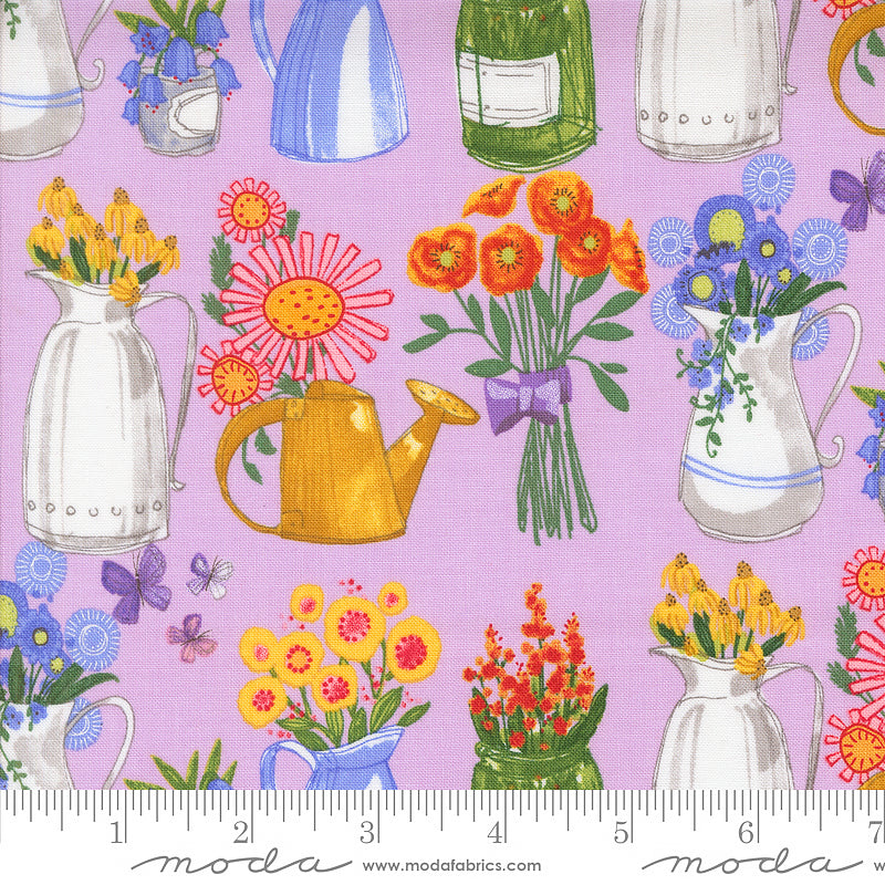 Moda Superbloom Flower Jars Freesia 1 Yard Cut