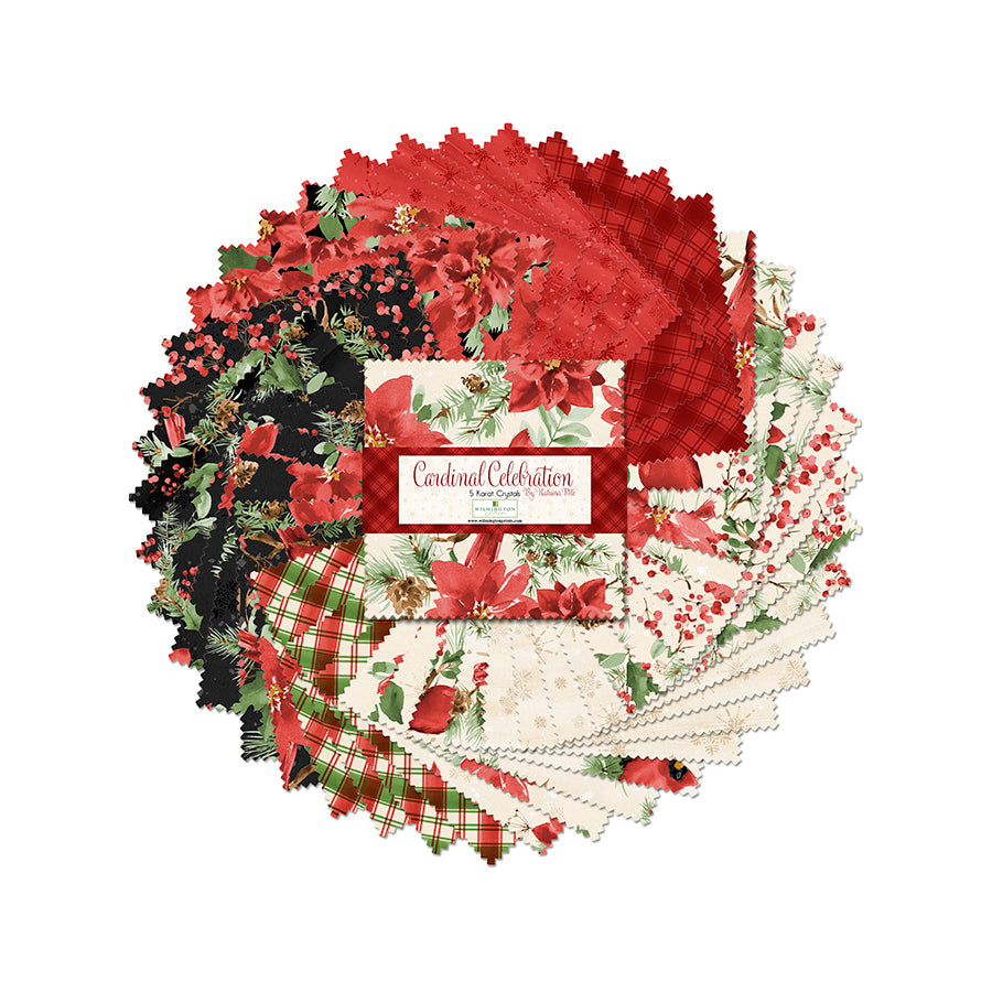 Cardinal Celebration 5 Karat Crystals 5" Squares