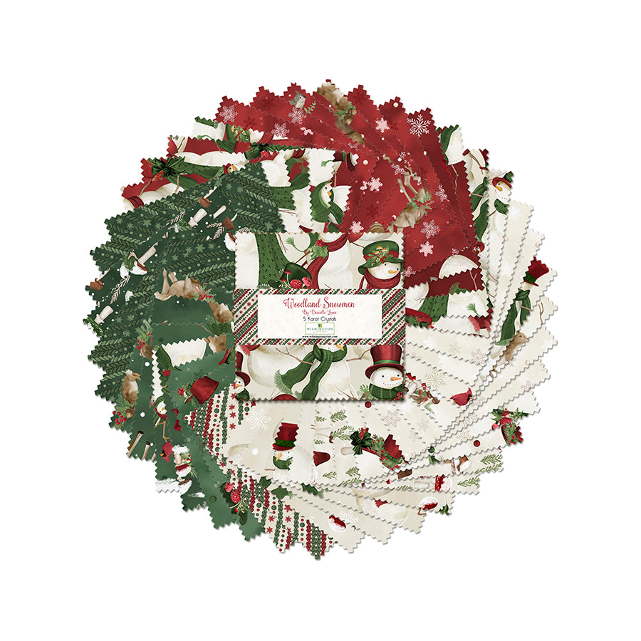 Woodland Snowmen 5 Karat Crystals 5" Squares