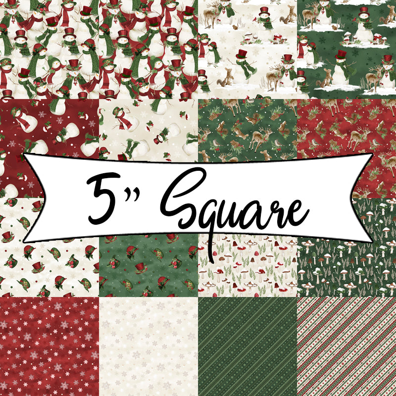 Woodland Snowmen 5 Karat Crystals 5" Squares