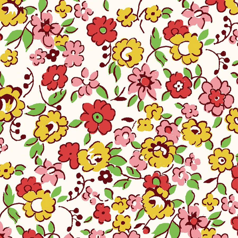 Merry Go Round Flowing Flowers Red