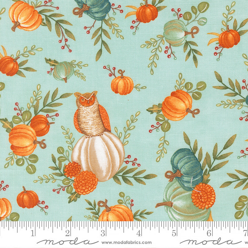 I Love Fall Most Of All Floral Pumpkins Dark Aqua