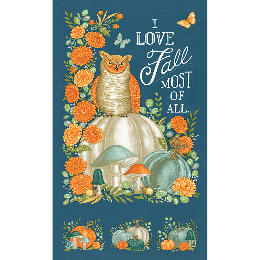 I Love Fall Most Of All 24" Panel Harvest Night