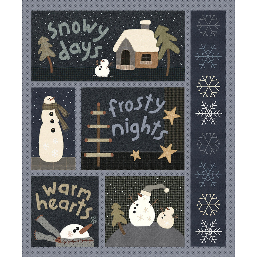 Snowy Days & Frosty Nights 36" Panel Graphite