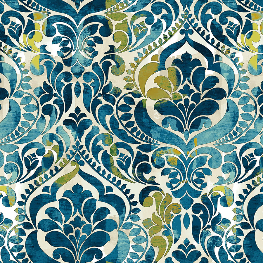 118" Wide Quilt Backing Your Damask! Teal