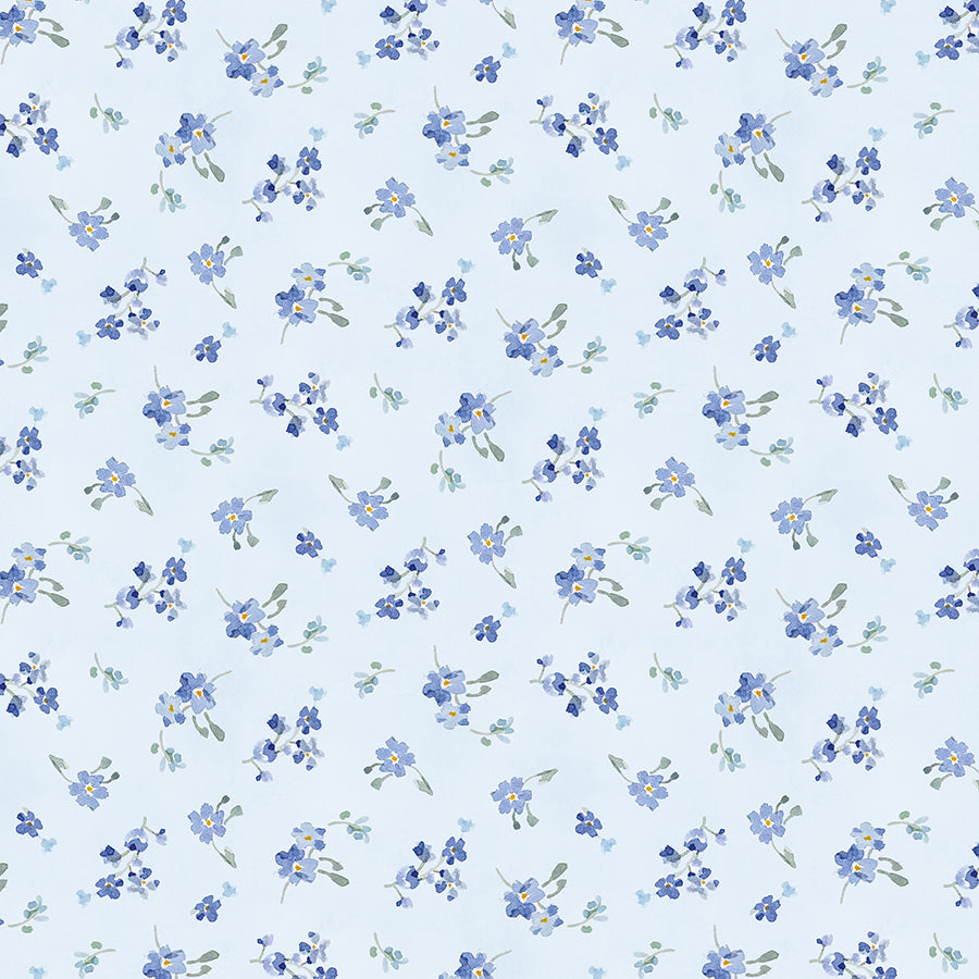 Bees & Blooms Small Floral Toss Blue