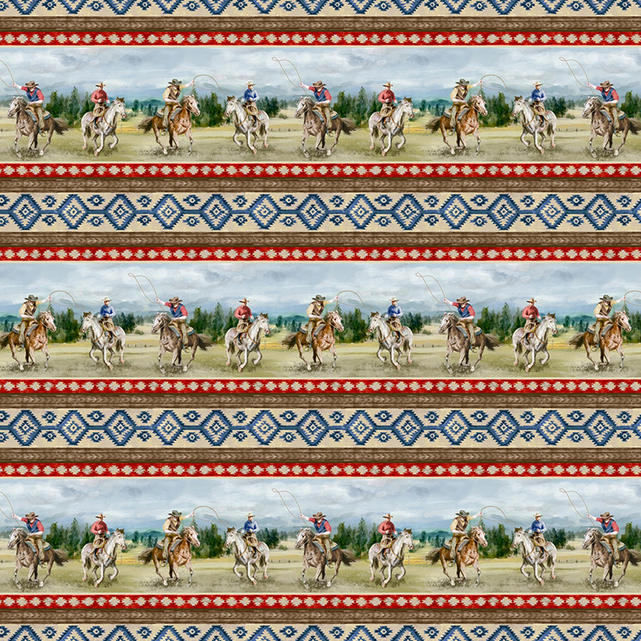 Riders on the Range Repeating Stripe Multi