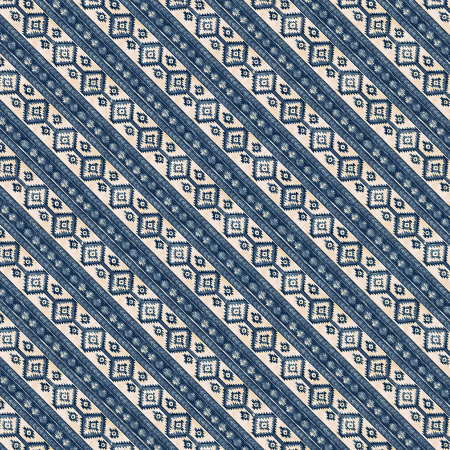 Riders on the Range Diagonal Stripe Blue