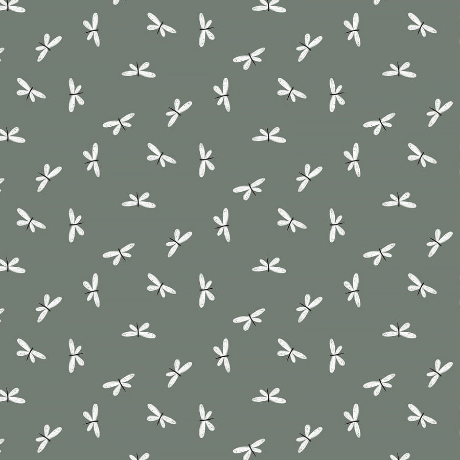 FIGO Charmwood Dragonflies Spruce 1 Yard Cut