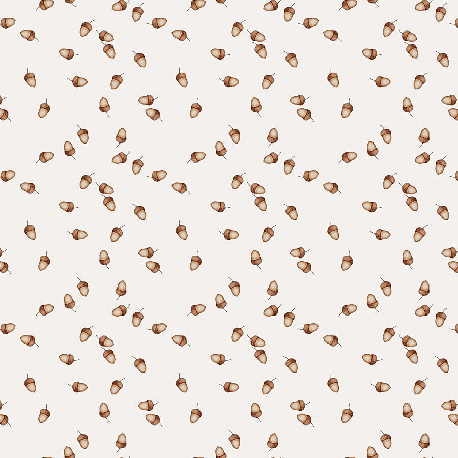 FIGO Charmwood Acorns Cream 1 Yard Cut