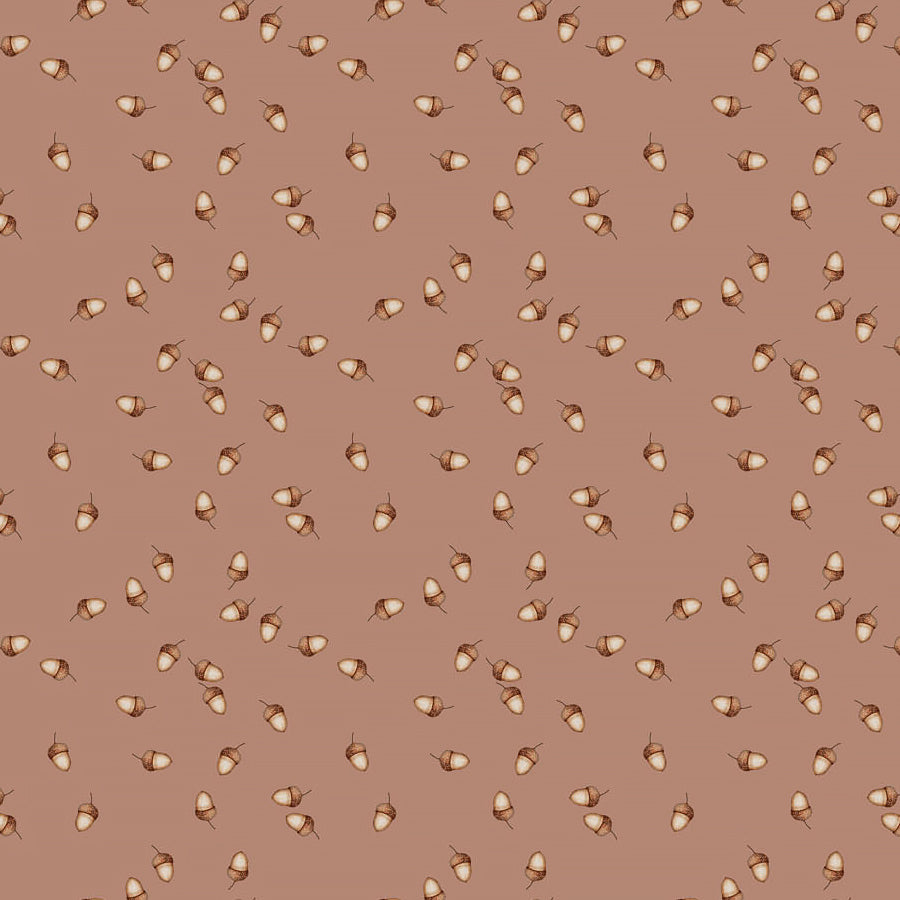 FIGO Charmwood Acorns Caramel 1 Yard Cut
