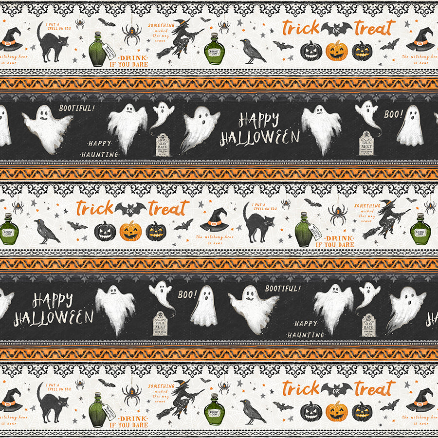 Midnight Hauntings Repeating Stripe Multi