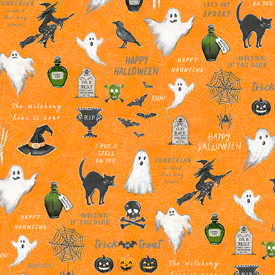 Midnight Hauntings Large All Over Orange