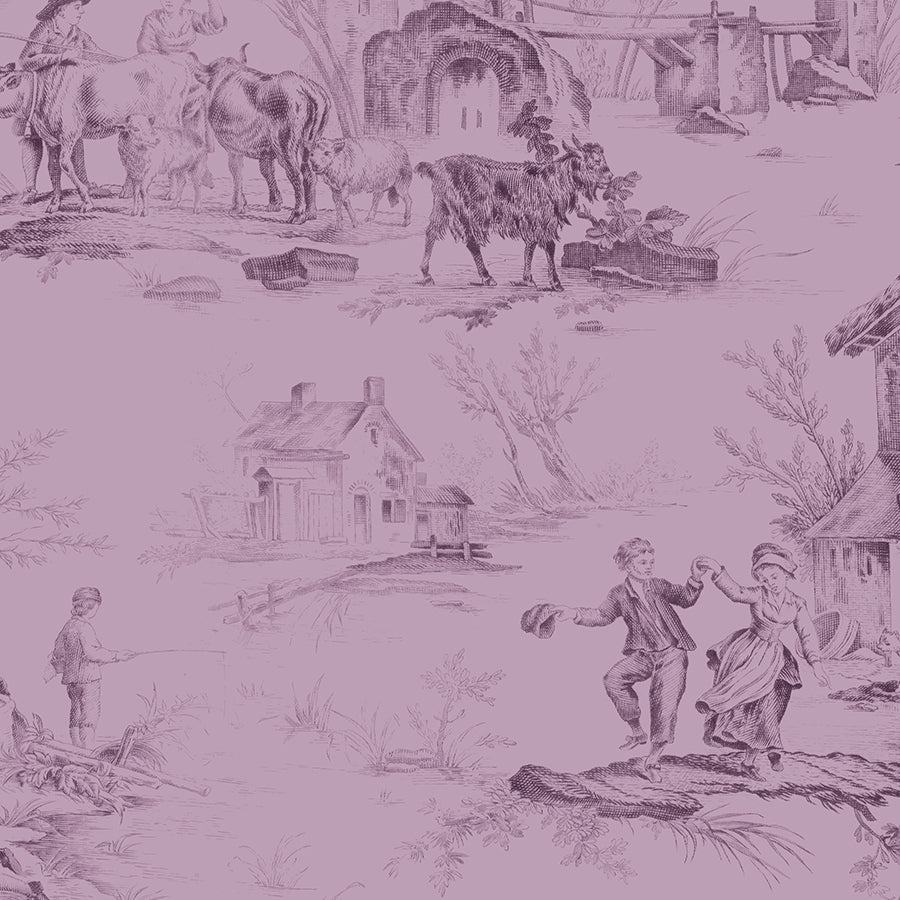 Blackberry Bramble Toile Purple