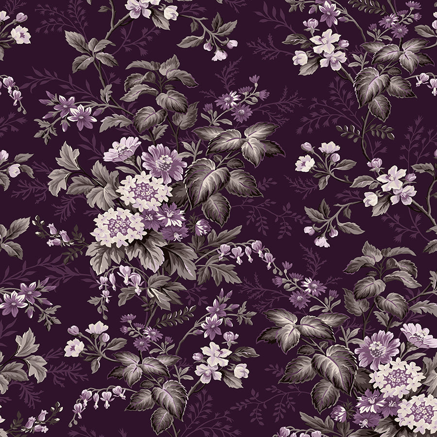 Blackberry Bramble Large Floral Purple