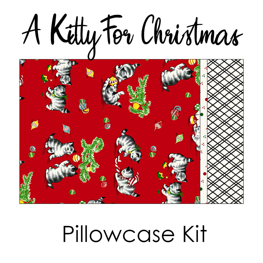 A Kitty For Christmas Pillowcase Kit from Henry Glass