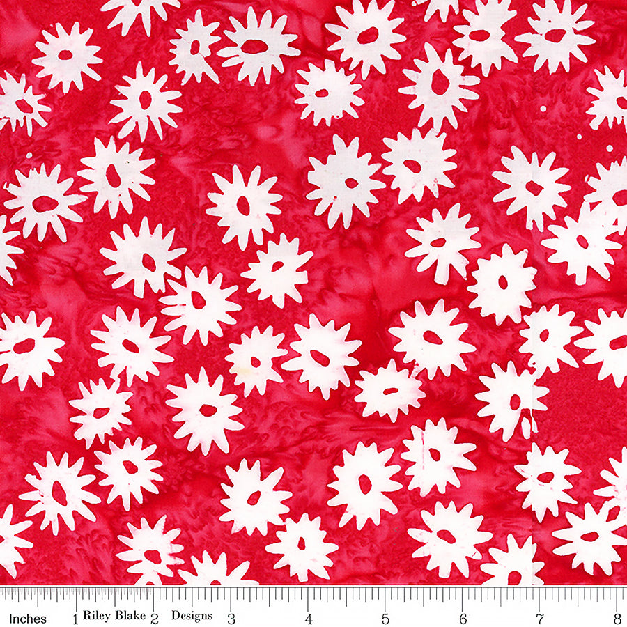 Let Freedom Reign Batiks Mini Florals Soft Red