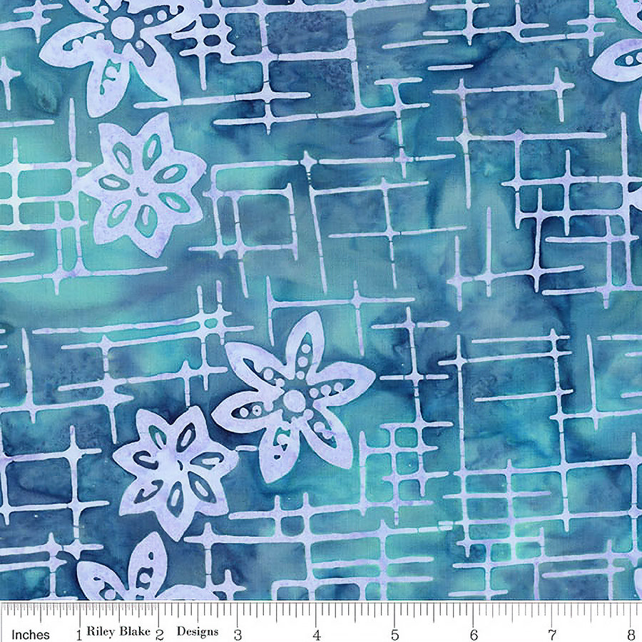 Floral Grid Batiks Floral Grid Lagoon Beach