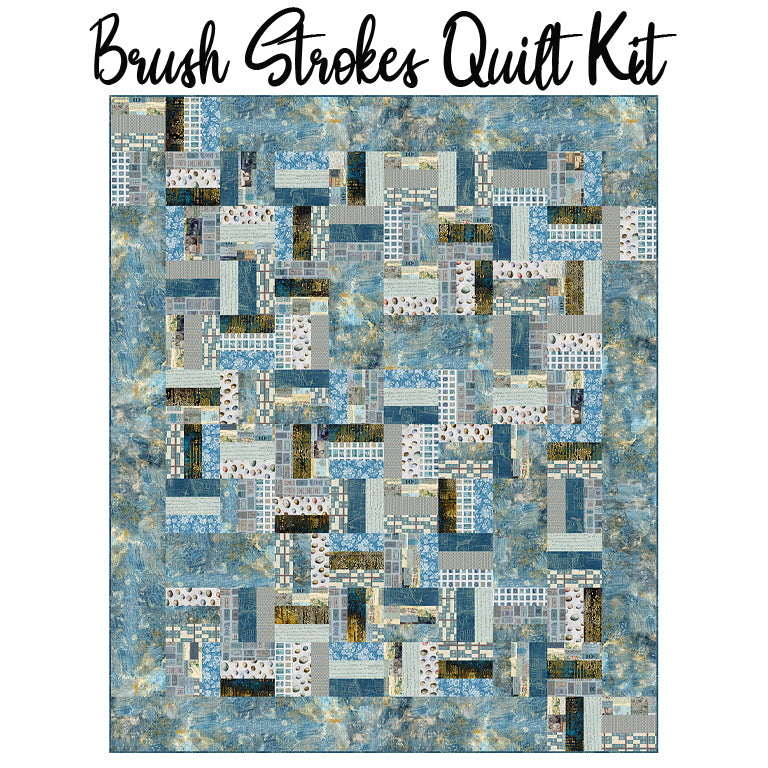 Brush Strokes Quilt Kit with Eclectic Elements Palette - Blue from Free Spirit