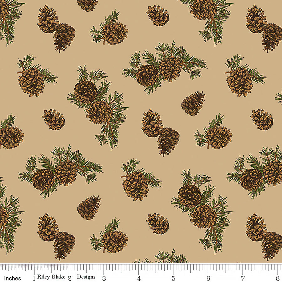 Pine Grove Pinecones Tan